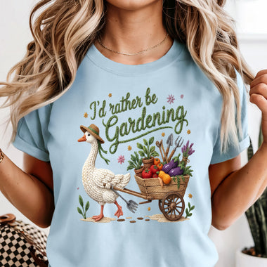 I'd Rather be Gardening Goose DTF Transfer