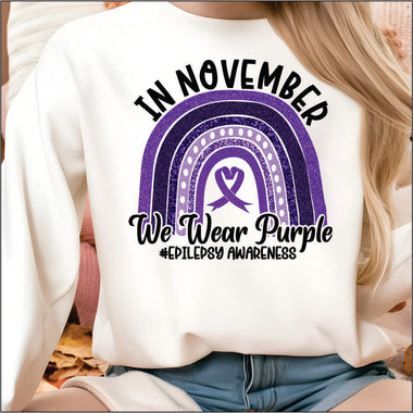 In November we Wear Purple Epilepsy Awareness DTF Transfer