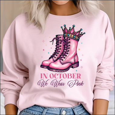 In October Wear Pink Boots DTF Transfers