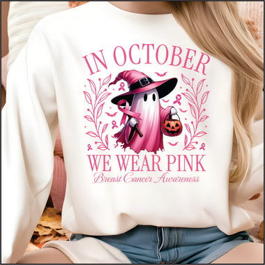 In October we Wear Pink Ghost DTF Transfer