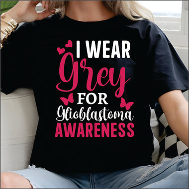 I Wear Grey for Glioblastoma DTF Transfer