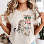 Glam Jaguar with Glasses DTF Transfer