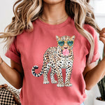 Glam Jaguar with Glasses DTF Transfer