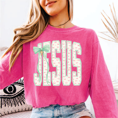 Jesus Pink Bow Pattern