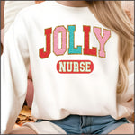 Jolly Nurse Faux Chenille DTF Transfer