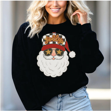 Jolly Santa w Check Hat