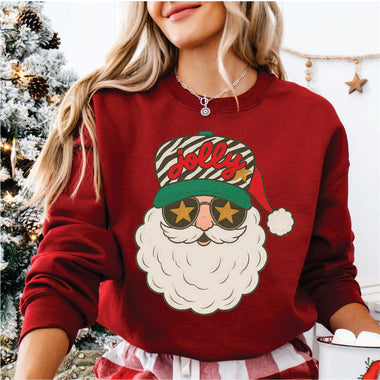 Jolly Santa w Striped Hat