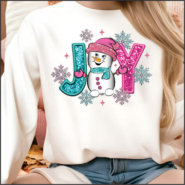 Joy Snowman DTF Transfer