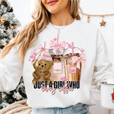 Just a Girl Who Loves Coffee Pink Bear Cup