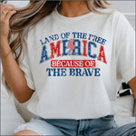 Land Of The Free Because Of The Brave DTF Transfer
