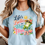 Life is Better in Flip Flops Frog DTF Transfer