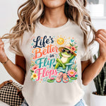 Life is Better in Flip Flops Frog DTF Transfer