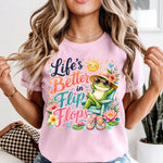Life is Better in Flip Flops Frog DTF Transfer