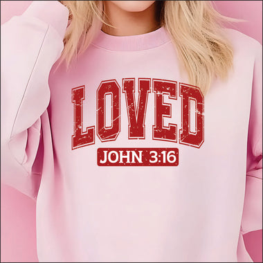 Loved John 3:16 distressed DTF Transfer