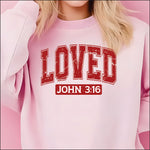 Loved John 3:16 distressed DTF Transfer