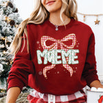 Christmas Red Check Bow Maeme