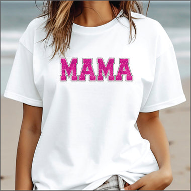 Mama Pink Faux Glitter DTF Transfer