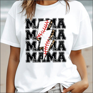 Mama Repeat with Baseball Bolt DTF Transfer