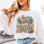 Mardi Gras Brushstroke Louisiana black print