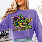 Mardi Gras Gator Playing Trumpet