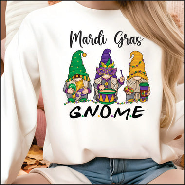 Mardi Gras Gnomes DTF Transfer