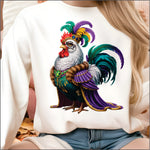 Mardi Gras Rooster DTF Transfer