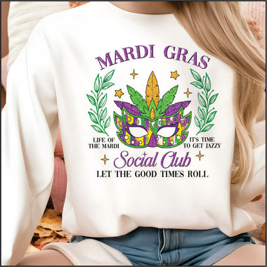 Mardi Gras Social Club DTF Transfer