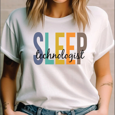 Multi Color Medical Professional Sleep Technologist DTF Transfer