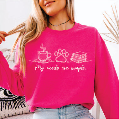 My Needs are Simple white print