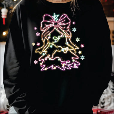 Neon Christmas Tree DTF Transfer