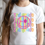 Neon Smiley Third Grade DTF Transfer