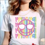 Neon Smiley Principal DTF Transfer