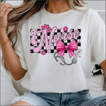 Nurse Pink Check DTF Transfer