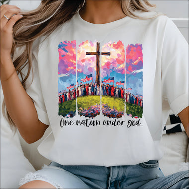 One Nation Under God panels DTF Transfer