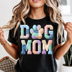 Pastel Quilted Dog Mom DTF Transfer