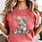 Patchwork Highland Cow DTF Transfer