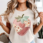 Patchwork StrawberryDTF Transfer