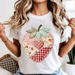 Patchwork StrawberryDTF Transfer