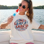 USA in Swirls DTF Transfer
