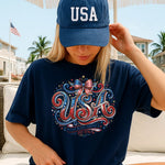 USA in Swirls DTF Transfer