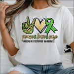 Peace Love Cure Muscular Dystrophy DTF Transfer