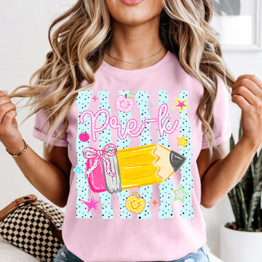 Whimsical Pencil Grades DTF Transfer