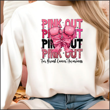 Pink Out Boxing Gloves DTF Transfer