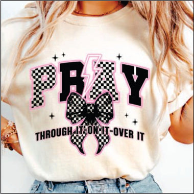 Pray Checkered DTF Transfer