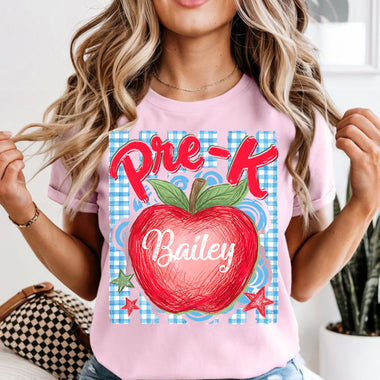Personalized Preppy Apple Grades DTF Transfer