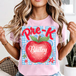 Personalized Preppy Apple Grades DTF Transfer