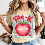 Personalized Preppy Apple Grades DTF Transfer