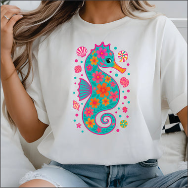 Preppy Sea Horse DTF Transfer