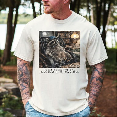 Proud Member of the Just Resting my Eyes Club Racoon black