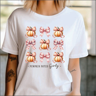 Pumpkin Patch Girly Buffalo Bow DTF Transfer